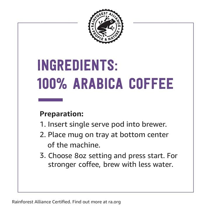 Amazon Brand - Happy Belly Dark Roast Coffee Pods, Compatible with Keurig 2.0 K-Cup Brewers, 100 Count