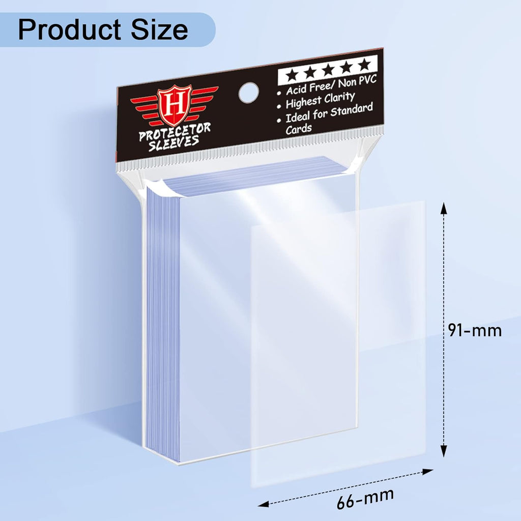 500 Counts Card Sleeves for Trading Cards, Soft Penny Card Sleeves Clear Plastic Card Protectors Fit for Baseball Card, Sports Cards, MTG Game Card Standard Cards