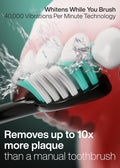 Aquasonic Black Series Ultra Whitening Toothbrush – ADA Accepted Electric Toothbrush- 8 Brush Heads & Travel Case – 40,000 VPM Electric Motor & Wireless Charging - 4 Modes w Smart Timer