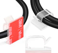 60 PCS XHF 5/8” Adhesive Cable Wire Clips Clear, Outdoor Christmas Light Clips, Cable Staples Cable Management Wire Organizer Cord Holder for Under Desk, Car, Wall, TV PC Ethernet Cable
