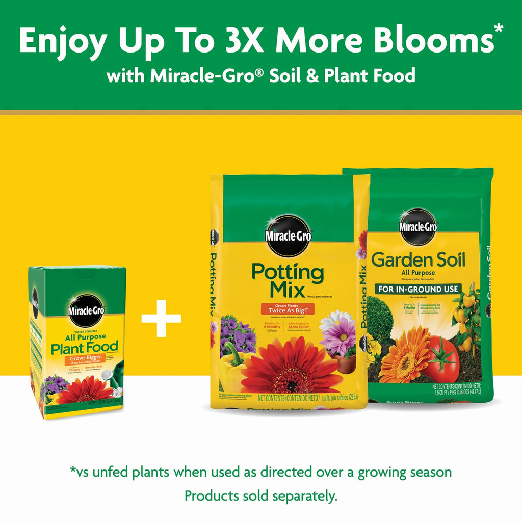 Miracle-Gro Water Soluble All Purpose Plant Food - Fertilizer For All Indoor or Outdoor Plants including Roses, Flowers, Vegetables, Houseplants, Trees, and Shrubs, 3 lbs.