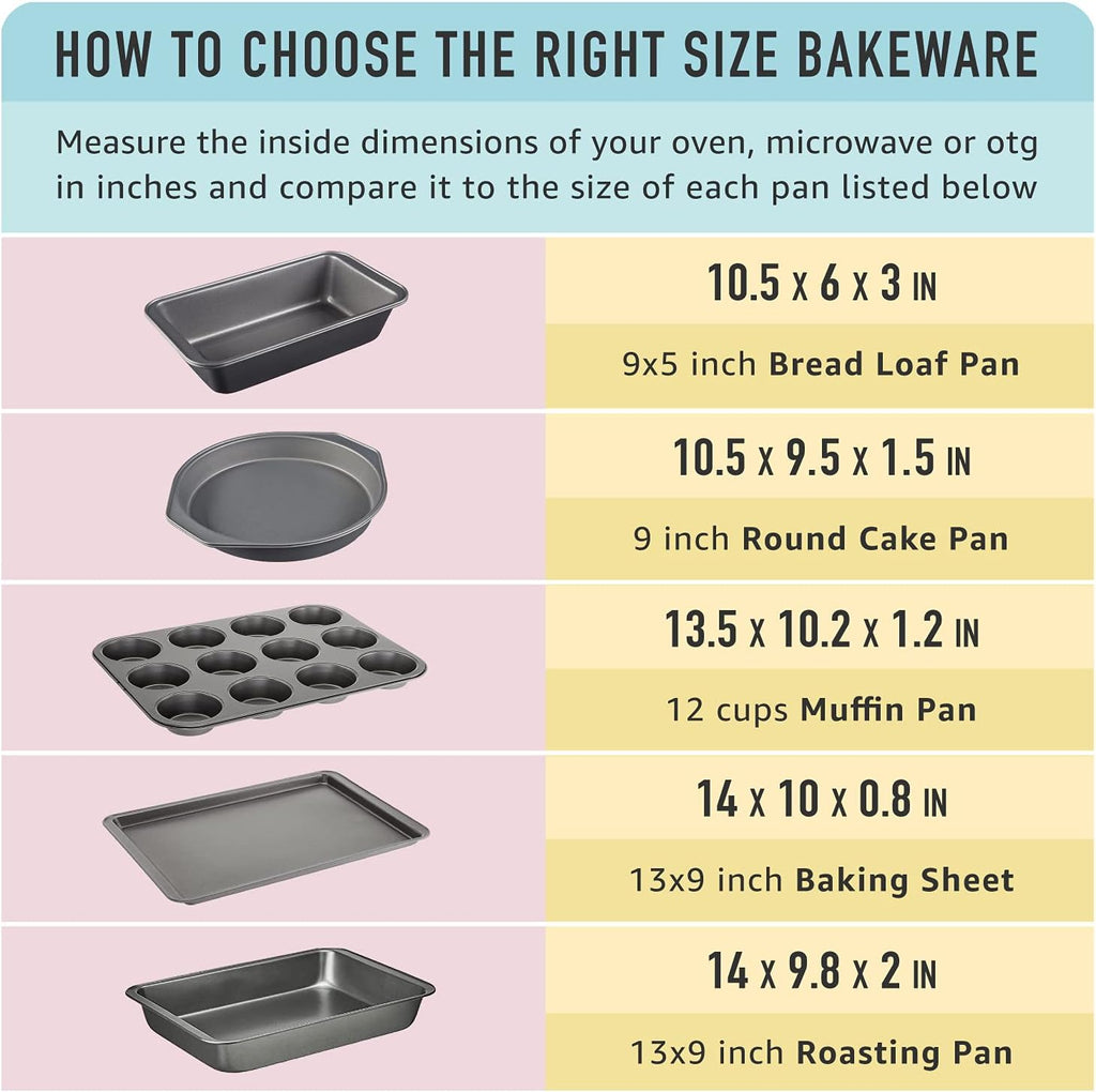 Amazon Basics Nonstick Muffin Pan, Set of 2, Sturdy, Oven Safe, Bakes Evenly, Easy to Clean, 12 Cups, Gray, 13.9x10.55x1.22"