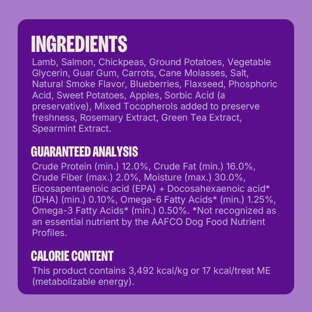 Wellness Puppy Treats, Natural, Training Treat, Grain Free, Soft Lamb & Salmon (8 Ounce Bag)