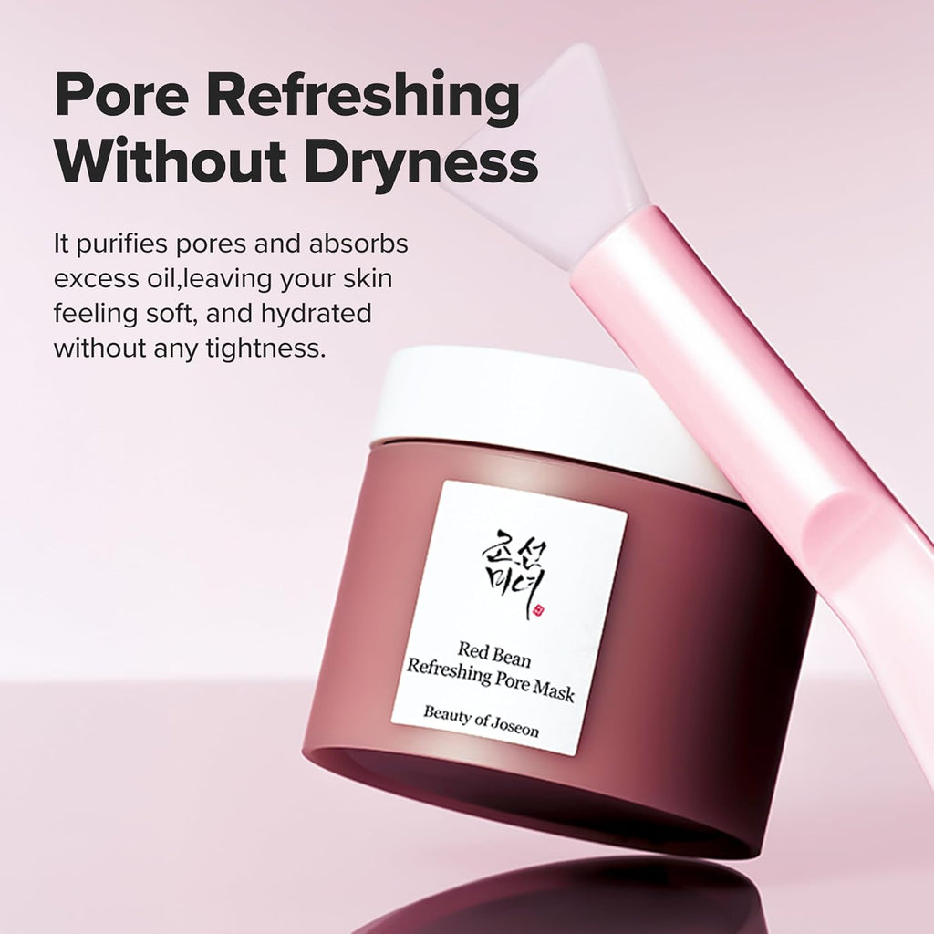 Beauty of Joseon Red Bean Pore Refreshing Mask Mud Cream Hydrating Wash Off Pack, Pore Cleansing Exfoliator, Korean Skin Care for Men and Women 140ml, 4.73 fl.oz