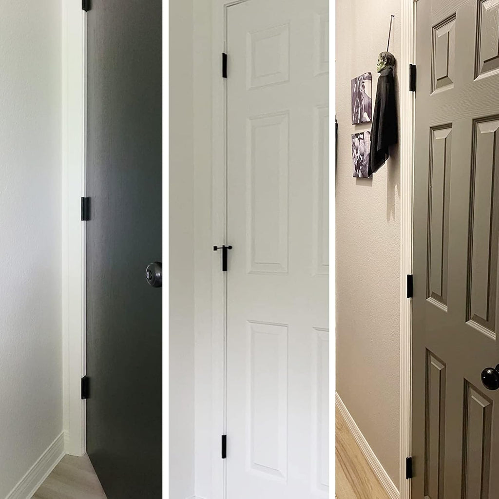 30 Pack Rounded Matte Black Door Hinges 3.5 Inch 5/8" Radius Interior 3 1/2" Flat Iron Bifold Residential Standard Bedroom Indoor for Doors 3 ½"Hardware Control H