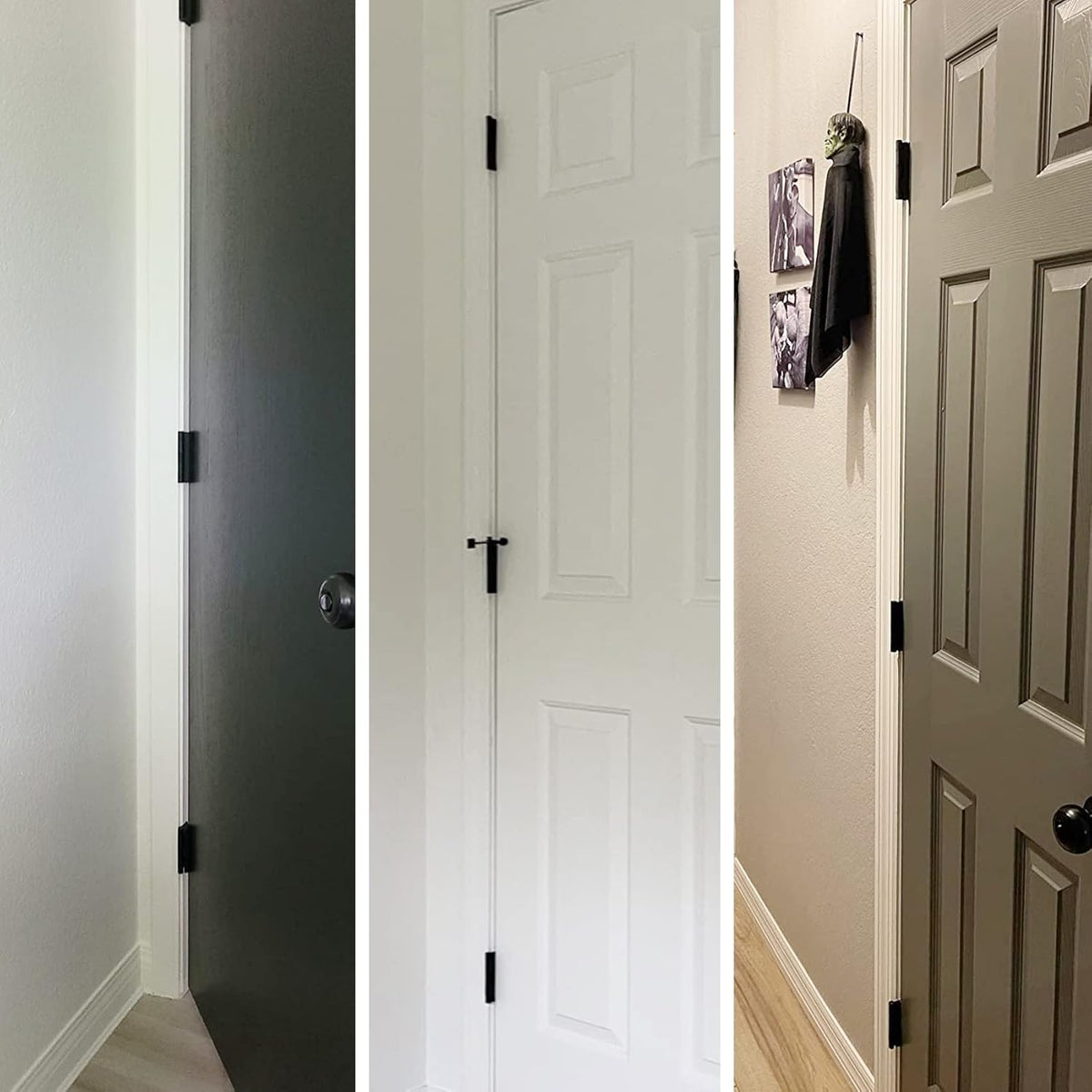 30 Pack Rounded Matte Black Door Hinges 3.5 Inch 5/8" Radius Interior 3 1/2" Flat Iron Bifold Residential Standard Bedroom Indoor for Doors 3 ½"Hardware Control H