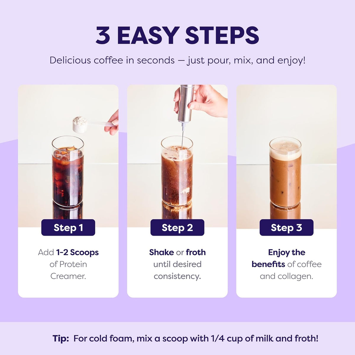 Sweet Cream Protein Coffee Creamer - Grass Fed Pasture Raised Collagen - Hair, Skin & Nail Support, Energy-Boosting MCTs, Keto Friendly, Lactose Free & Gluten Free, 0g of Sugar, 11g of Protein