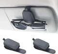 Yuoyar Sunglass Holder for Car, Magnetic Leather Sunglasses Holder and Ticket Card Clip, Car Visor Accessories, 2 Packs (Black)