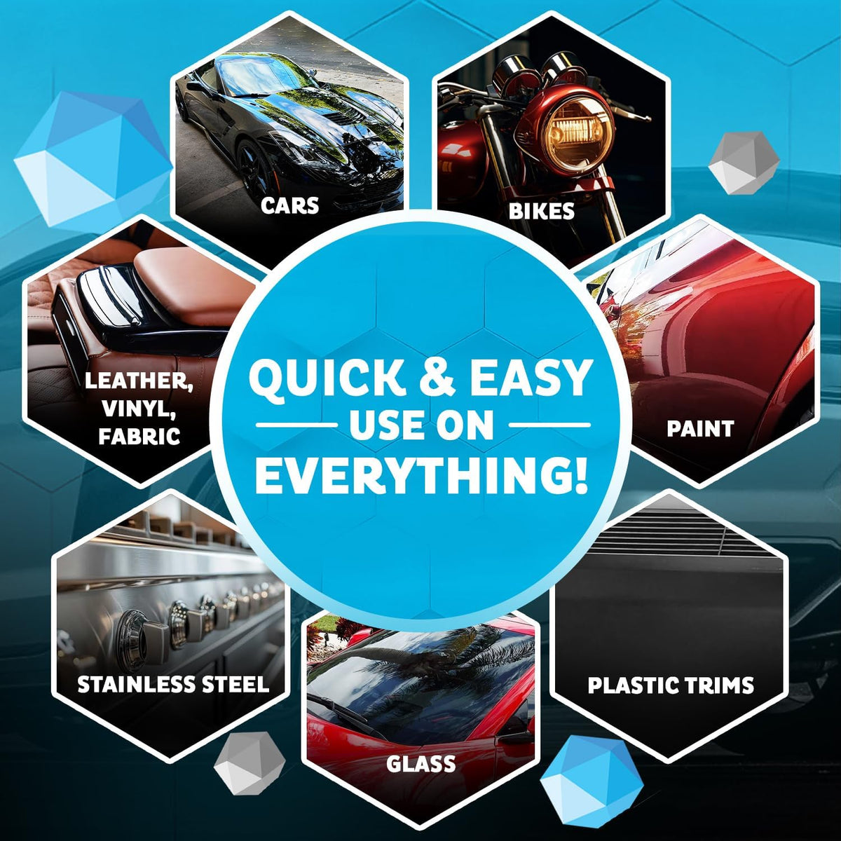 MAXLONE ™ Car Spray with Triphene® Technology, Quick Spray & Wipe All Purpose Waterless Detailer - Clean, Shine, Protect Paint, Glass, Wheels, Trim Without Pre-Washing (2, 20oz w 4 Micro Fiber Cloth)