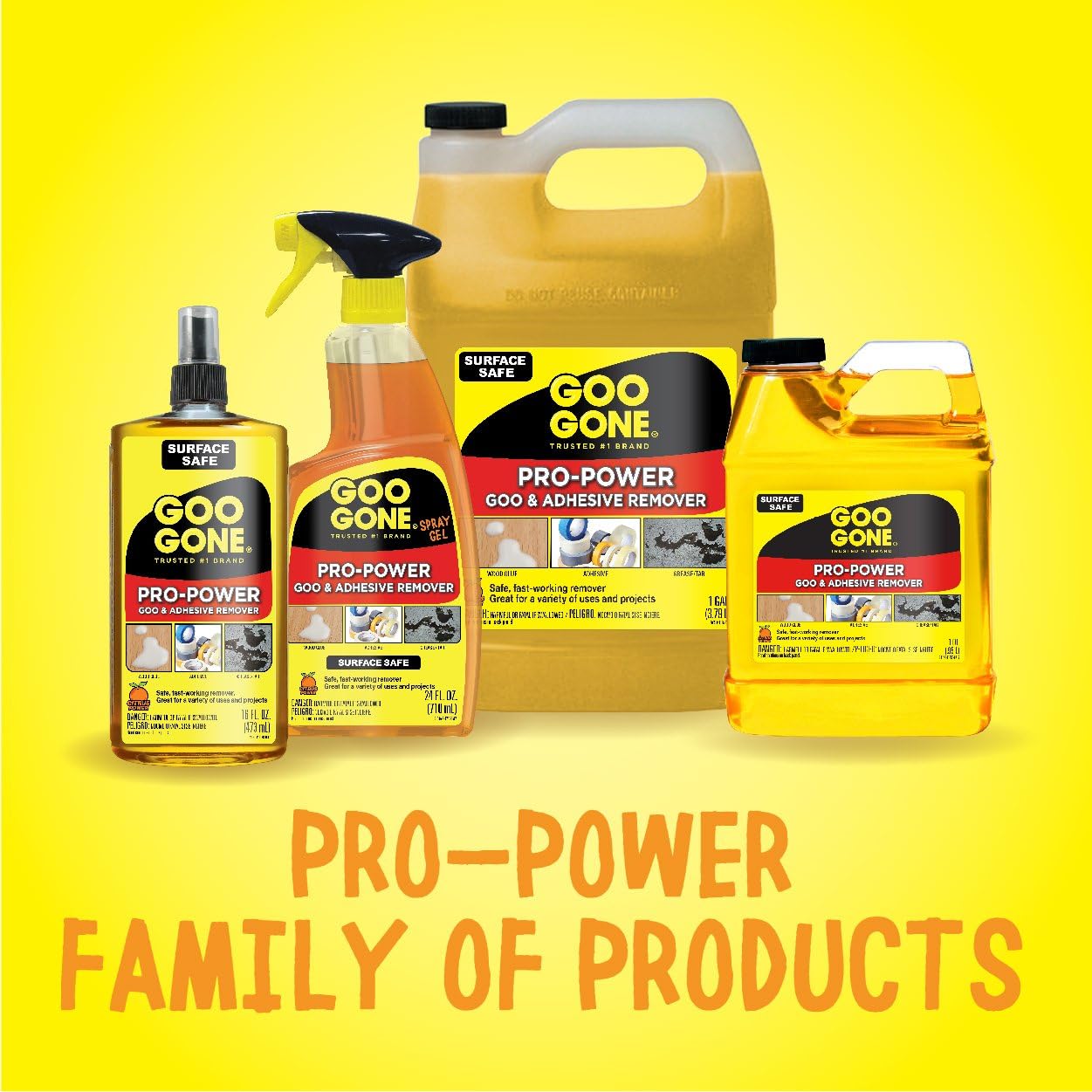 Goo Gone Pro Power Adhesive Remover - 8 Ounce - Use on Silicone, Caulk, Contractor's Adhesive, Tar, Adhesive, Grease, Gum, Decals