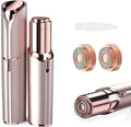 tuokiy Women Facial Hair Removal Device Battery Operated with 2 Replacement Heads,Ladies Face Shaver for Peach Fuzz Upper Lip,Chin, Facial Hair Removal for Women, Rose Gold(2 PCS Heads)