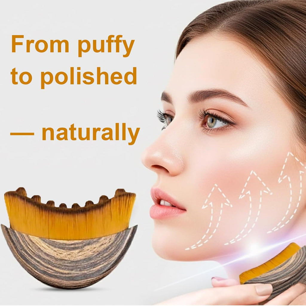 Stainless Steel Gua Sha Tool & Lymphatic Drainage Face Brush Set, TWPER Facial Massage Kit for Jawline Sculpting Puffiness Lifting Relaxation, Contour Face Brush with Storage Case