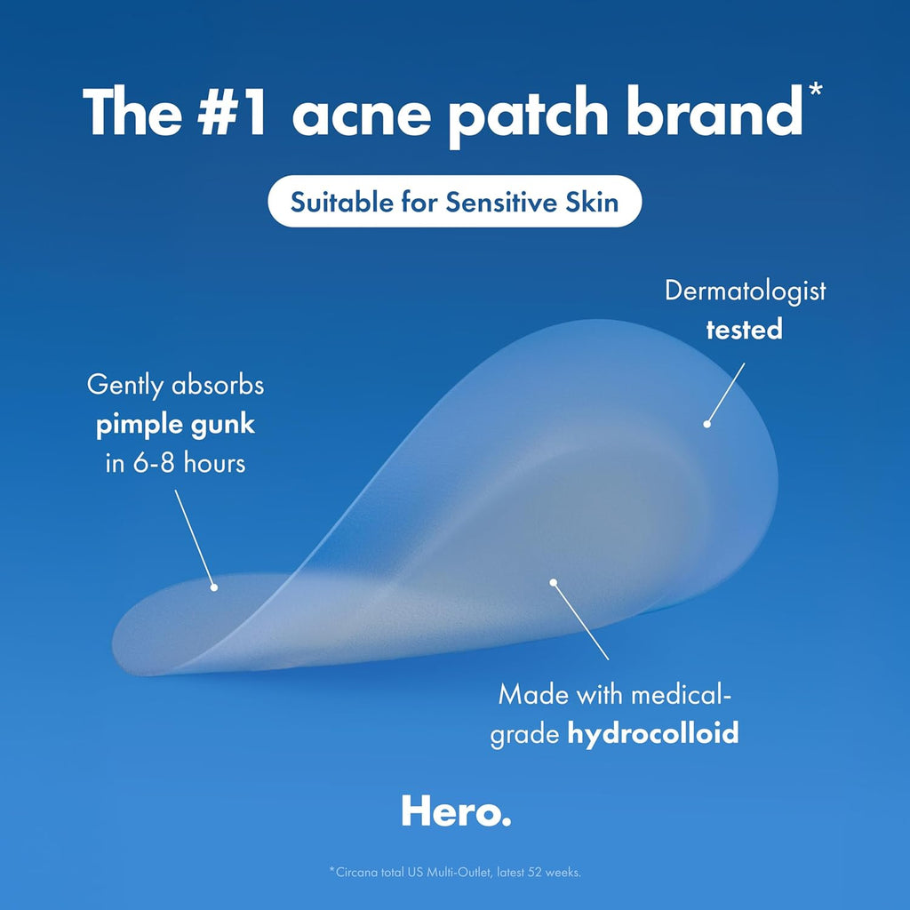 Mighty Patch™ Invisible+ Patch – The Barely-There Daytime Hydrocolloid Acne Pimple Patch for Covering Zits and Blemishes, Tapered Edges Designed to Blend Into Skin (72ct)