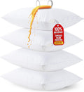 Set of 4 Pillow Protectors with Zipper Standard Size, Bed Bug and Dust Mite Proof Pillow Covers, Ultra Soft Pillow Encasements, Moisture Wicking and Waterproof Pillow Cases by Utopia Bedding (White)