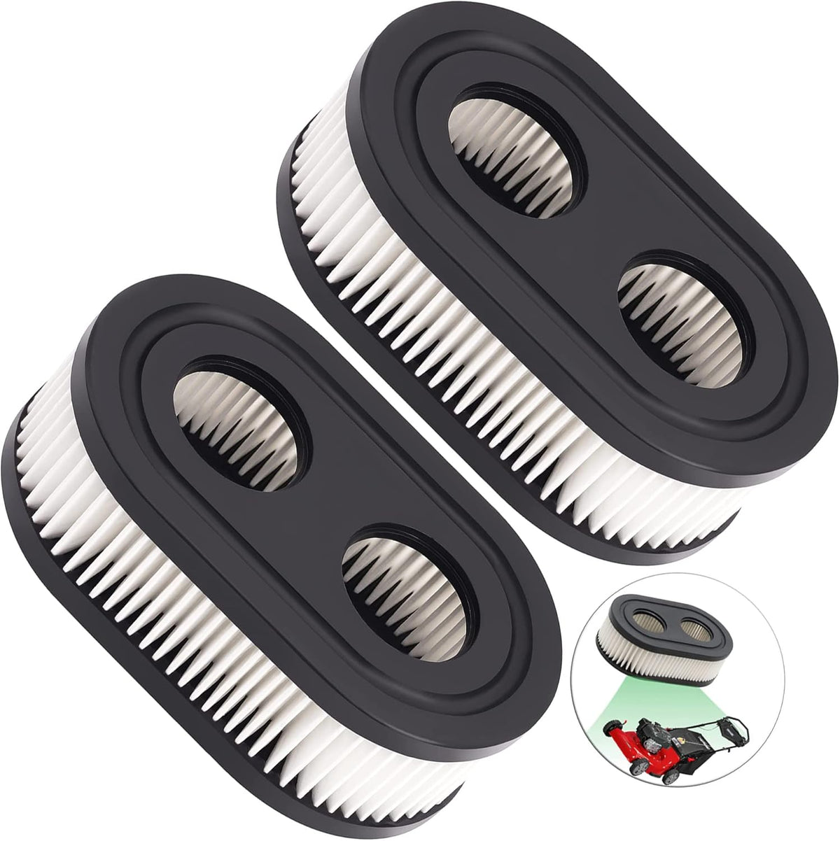 593260 Air Filter 593260 798452 334404 Air Cleaner Cartridge Filter, Lawn Mower Air Cleaner Replacement Filters for 4247 5432 5432k 09P00 09P702 550E 500EX 550EX 625 575EX Series Engine (2Pcs)