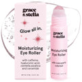 grace & stella Under Eye Brightener with Rose Quartz Rollerball - Centella Asiatica & Caffeine Under Eye Serum for Dark Circles & Puffiness - Travel Essentials, Birthday Gifts for Mom (15ml/0.51floz)