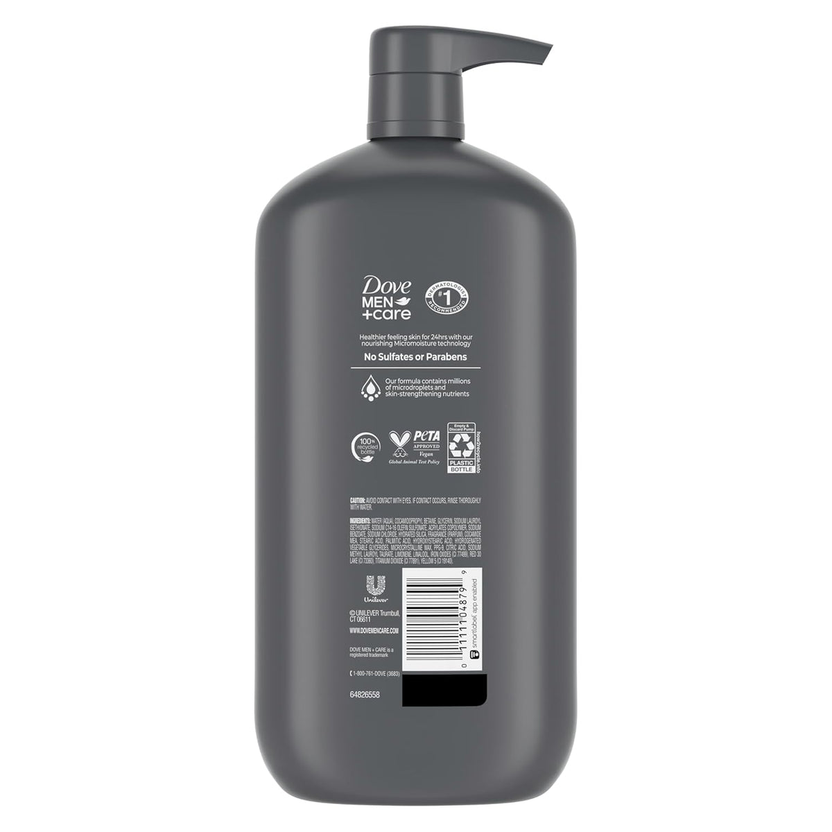 DOVE MEN + CARE Body and Face Wash Exfoliating Deep Clean for Men, with 24-Hour Nourishing Micromoisture Technology Body Wash, 30 oz