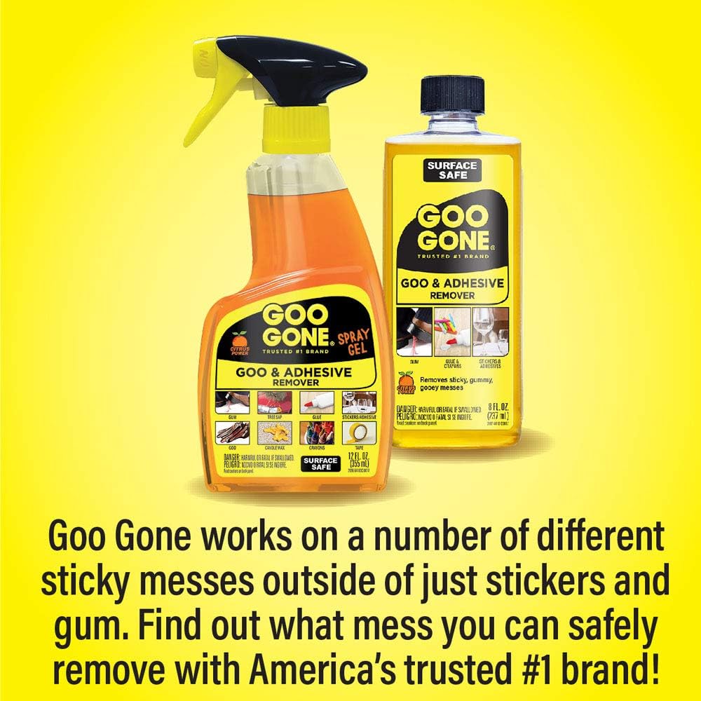 Goo Gone Pro Power Adhesive Remover - 8 Ounce - Use on Silicone, Caulk, Contractor's Adhesive, Tar, Adhesive, Grease, Gum, Decals