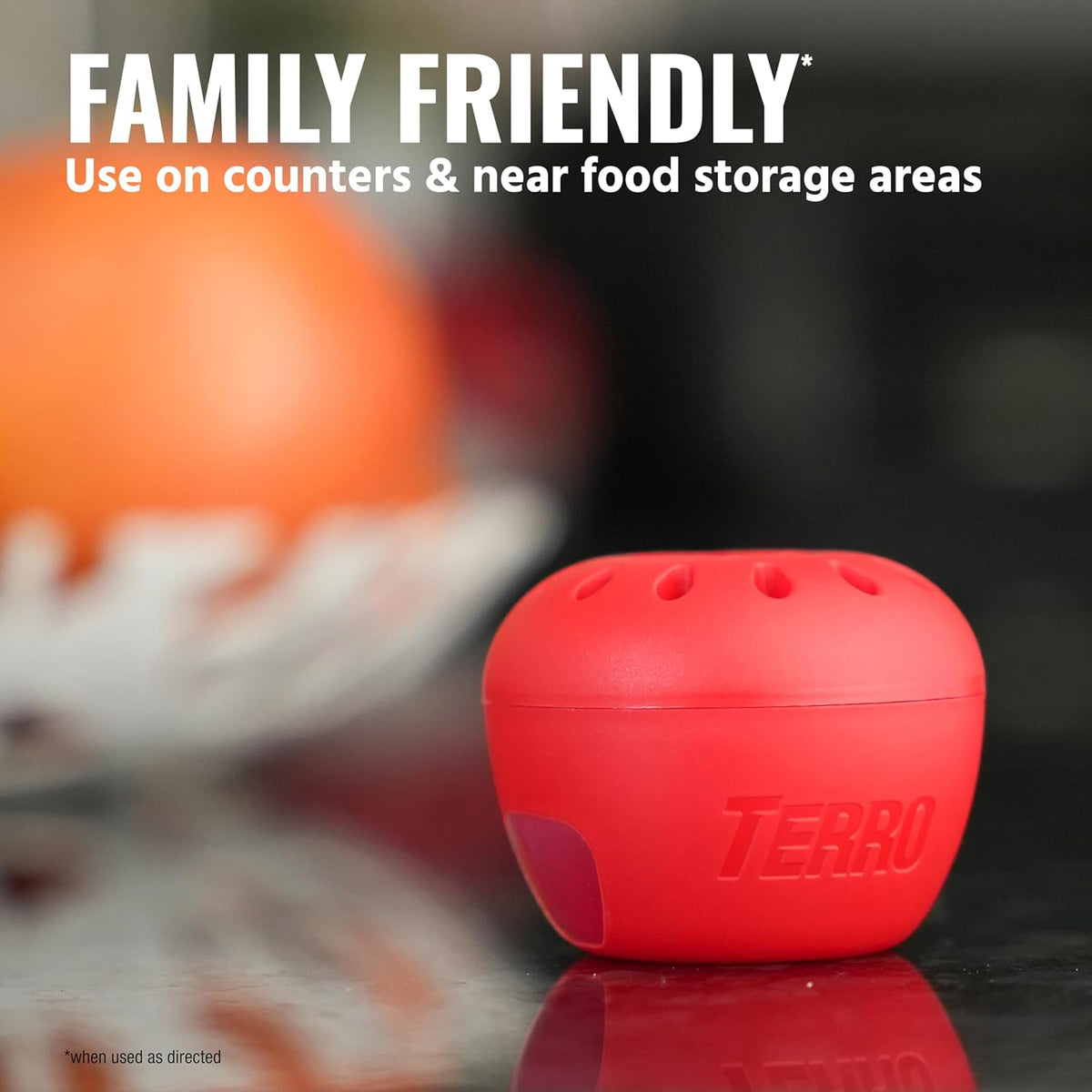 TERRO Fruit Fly Traps for Indoors (4 Pack) + 180 Days of Lure Supply - T2503SR - Lure and Kill Indoor Fruit Flies Near Fruit, Trash Cans, Countertops - Ready to Use Trap - 180 Day Supply