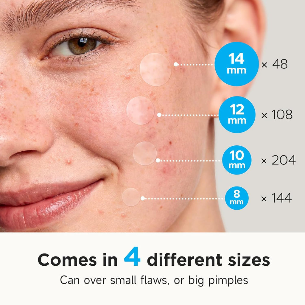 Pimple Patches for Face (504 Count), FSA Eligible Acne Patch Bulk, Zit Stickers 4 Sizes, Hydrocolloid Spot Stickers, Clear Acne Dots for Covering Zits, Blemishes and Breakouts
