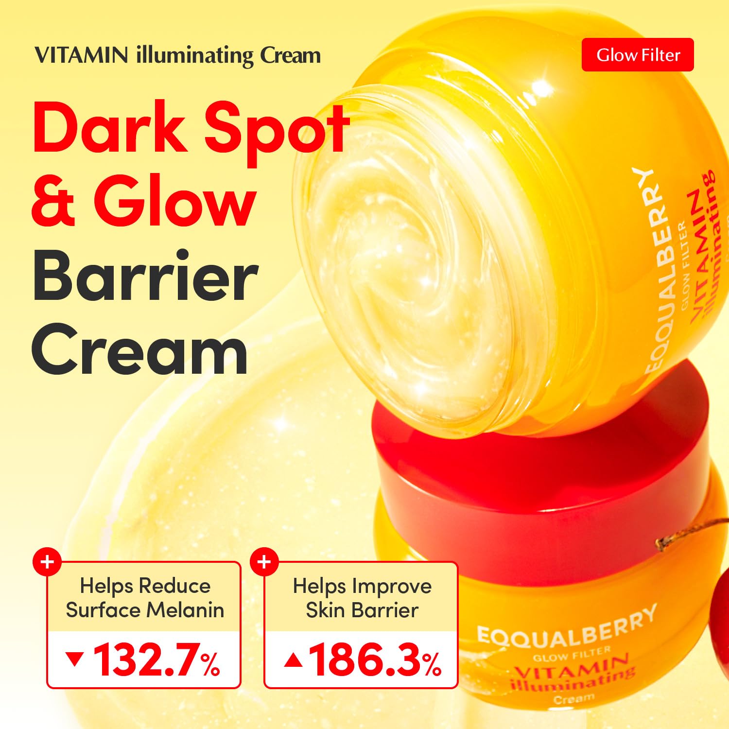 EQQUALBERRY Vitamin Illuminating Cream – Vitamin C & 5% Niacinamide + 3% TXA | Dark spots Cream | Ceramide Barrier Strength | Glowy, Lightweight Hydration (1.69 fl.oz / 50ml)