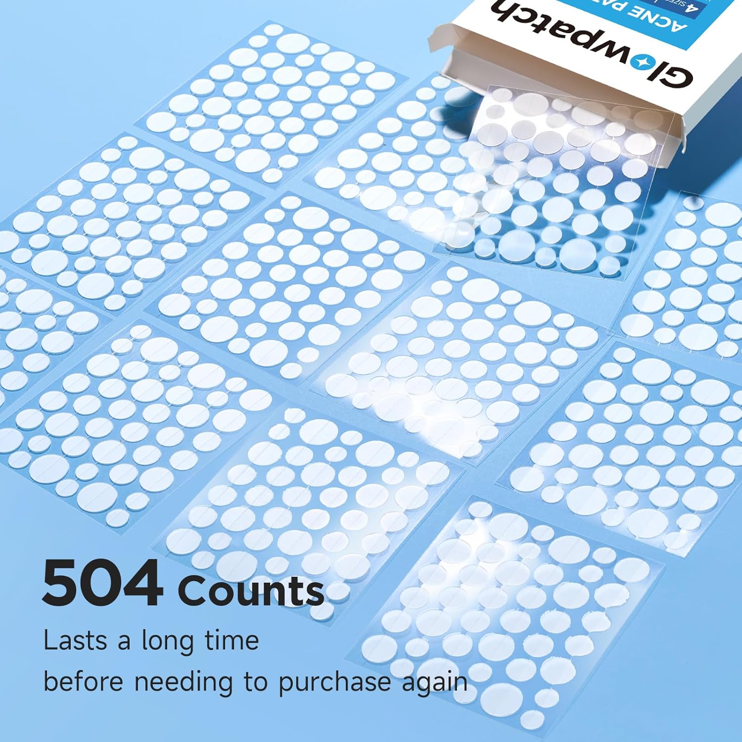 Pimple Patches for Face (504 Count), FSA Eligible Acne Patch Bulk, Zit Stickers 4 Sizes, Hydrocolloid Spot Stickers, Clear Acne Dots for Covering Zits, Blemishes and Breakouts