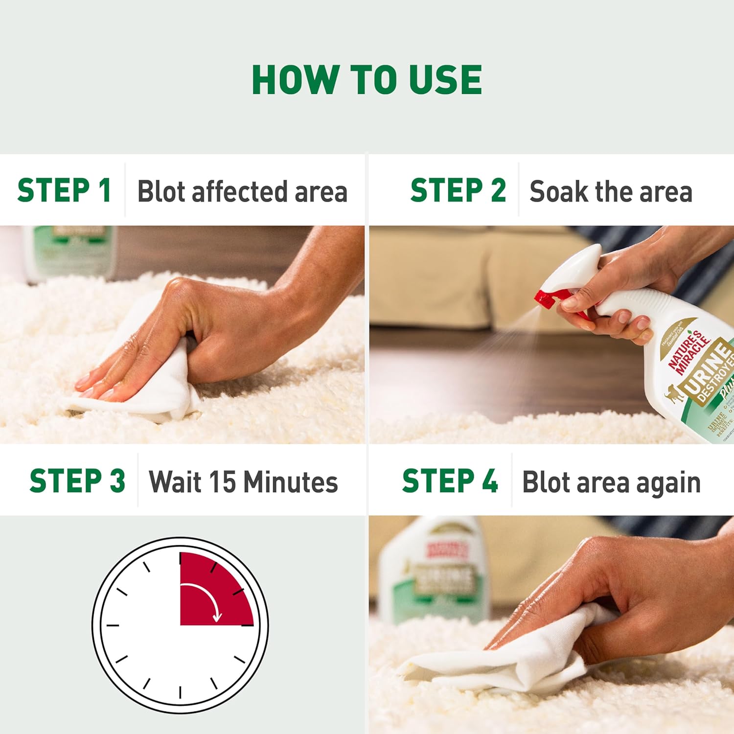 Nature’s Miracle Urine Destroyer Plus Cat, 32 Ounces,Unscented, Enzymatic Formula, Ready-to-Use
