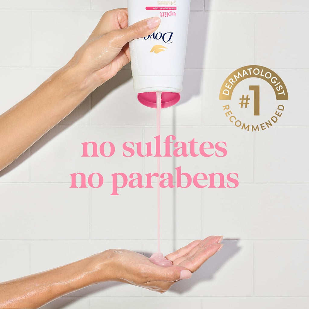 Dove Sakura Body Wash Uplift Sakura Blossom and Yuzu for 24hr Lotion-Soft Skin Moisturizing Skin Cleanser with No Sulfates No Parabens 30.6 Fl Oz