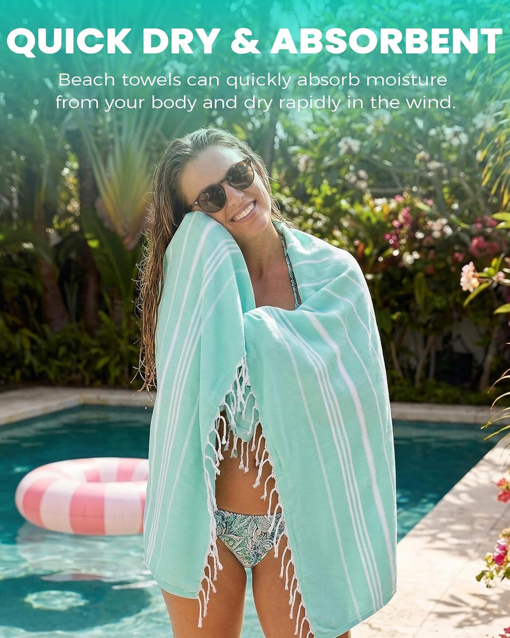 Antfuny Turkish Beach Towels Vacation Essentials Quick Dry Sand Free Oversized Bath Pool Swim Towel Extra Large XL Blanket Adult Travel Gift Cruise Accessories Must Haves Clearance Stuff Necessities