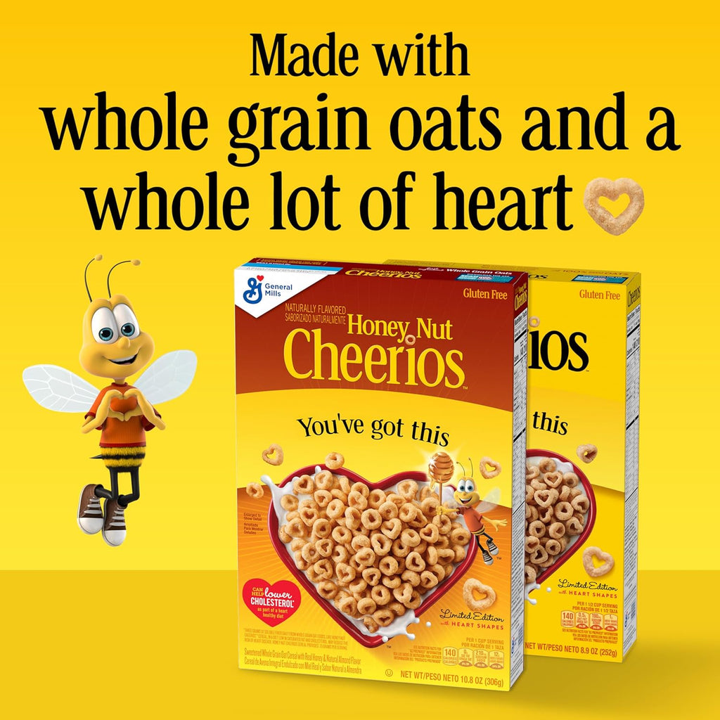 Honey Nut Cheerios, Heart Healthy Gluten Free Breakfast Cereal with Whole Grain Oats, Mega Size, 27.2 oz