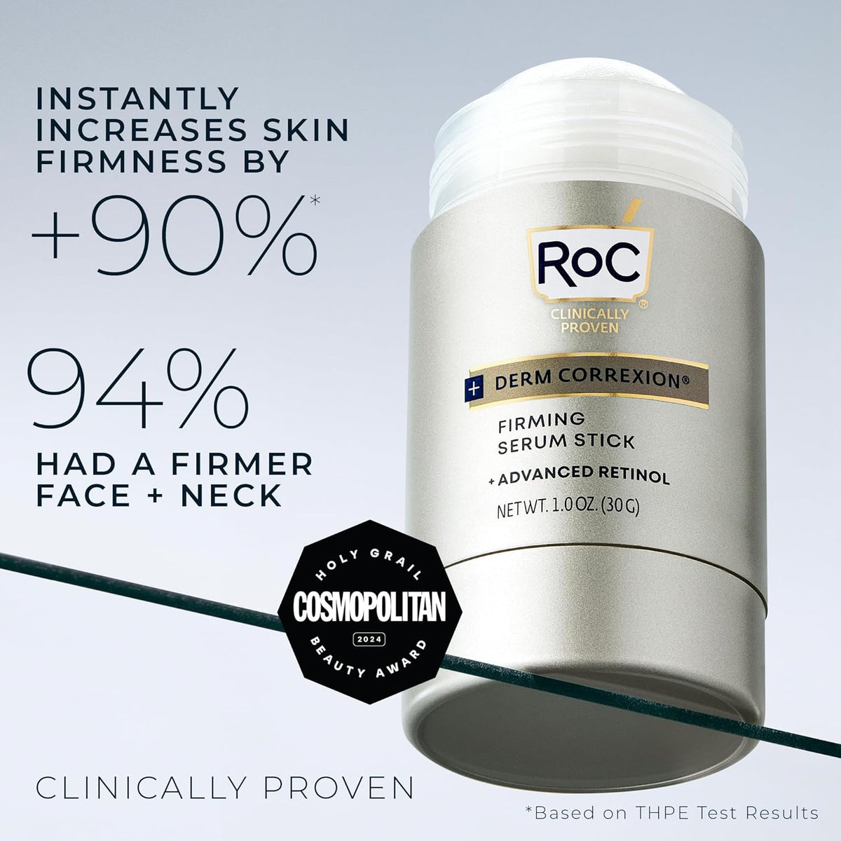 RoC Derm Correxion Retinol Firming Serum Stick with Antioxidants to Visibly Tighten and Firm Wrinkles and Laugh Lines 1.0 oz plus Retinol Eye Cream Packette