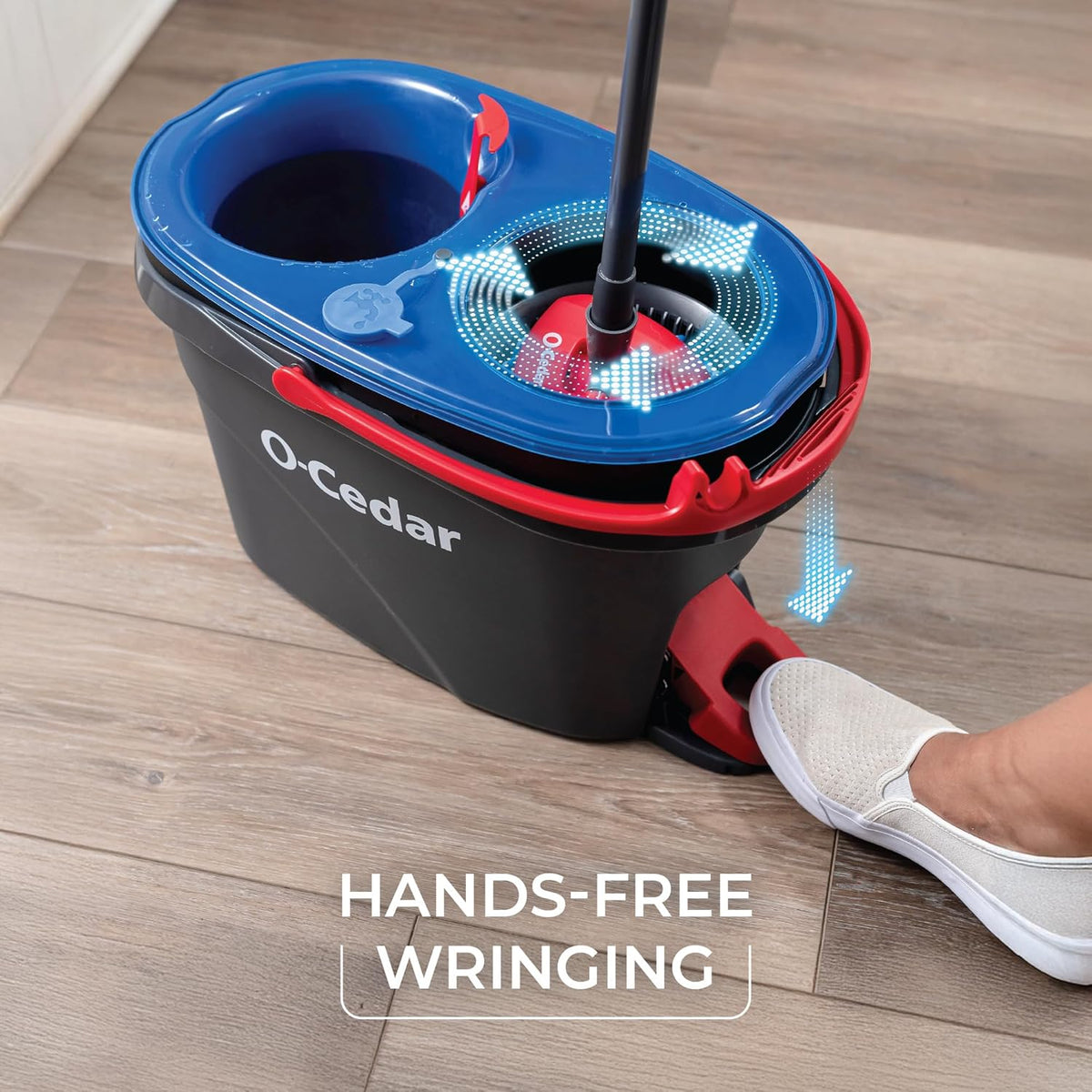 O-Cedar RinseClean Spin Mop & Bucket System | Clean with Water | Removes 99% of Bacteria