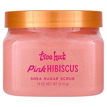 Tree Hut Pink Hibiscus Shea Sugar Scrub, Mothers Day Gifts, Exfoliating, Hydrating & Moisturizing Body Scrub with Shea Butter & Nourishing Essential Oils, Smooth & Soften Skin, 18 oz