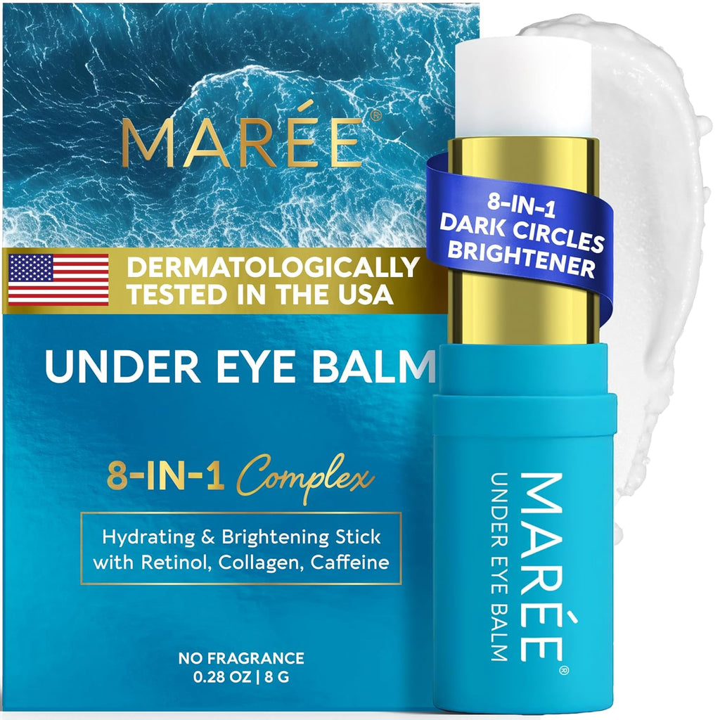 MAREE Under Eye Balm Stick Hydrating – Retinol Caffeine Under Eye Brightener Stick for Older Women – Collagen Undereye Cream for Dark Circles & Wrinkles – Skin Care Treatment Moisturizer