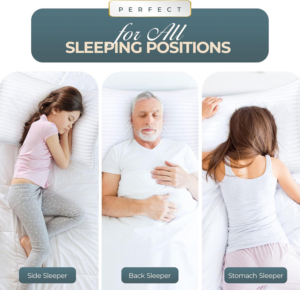 Utopia Bedding Bed Pillows for Sleeping Queen Size (White), Set of 2, Down Alternative Pillow for Sleeping, Cooling Hotel Quality Pillow Set for Back, Stomach or Side Sleepers