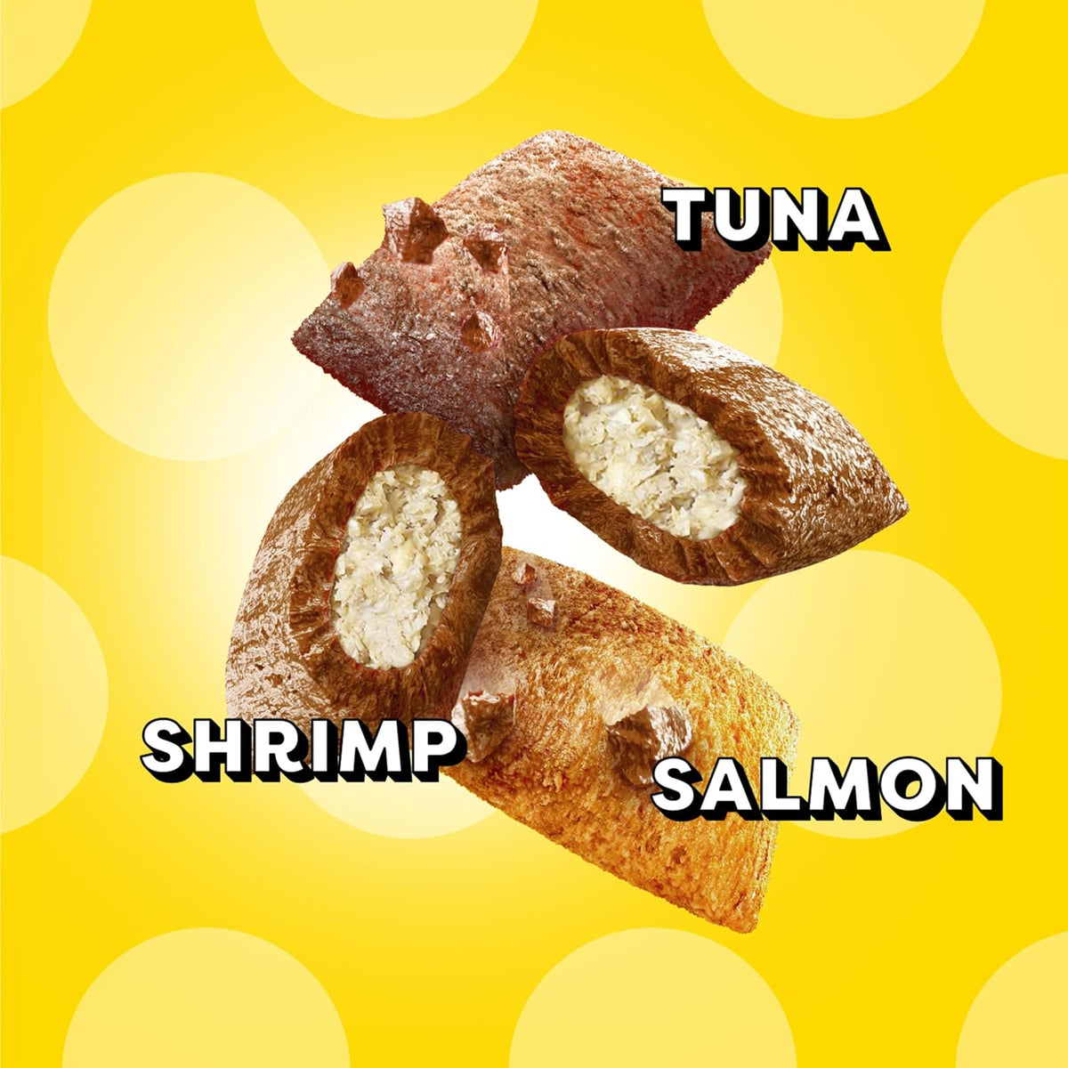 Temptations Cat Treats MixUps Surfer's Delight, Tuna, Shrimp, Salmon Flavor, Crunchy and Soft Cat Treats, 16 oz. Tub