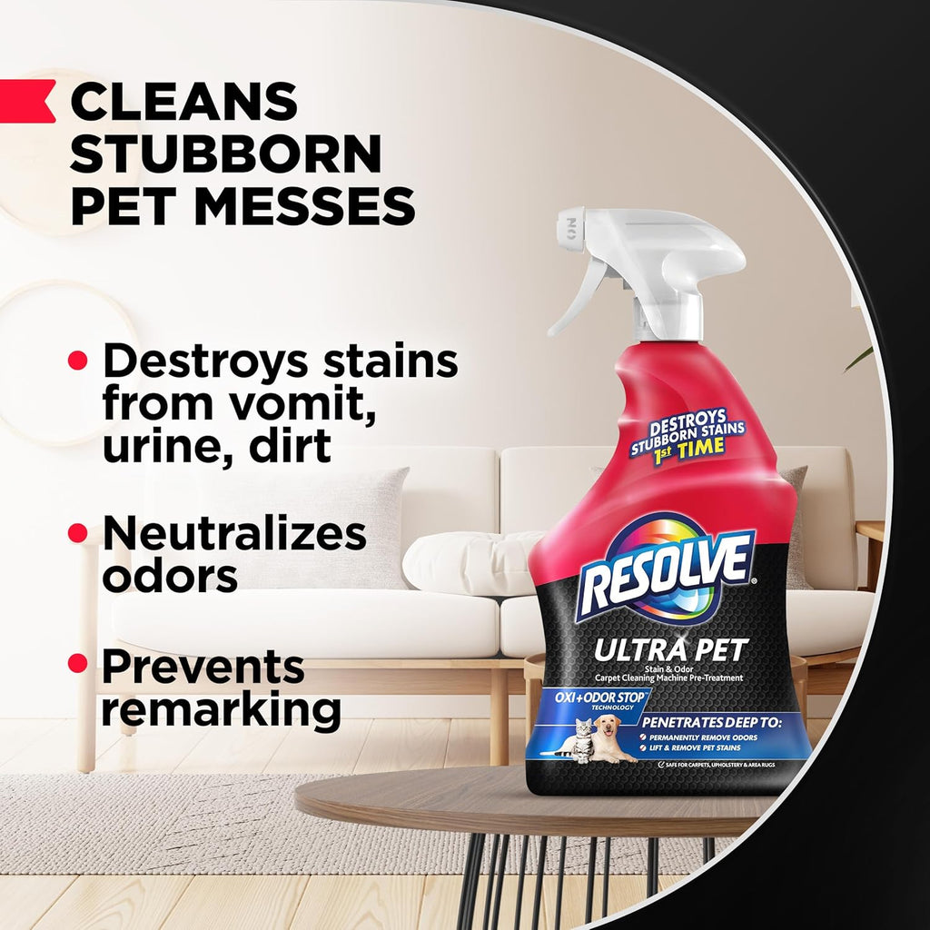Resolve Ultra Pet Carpet Cleaner Spray – for Removal of Pet Stains & Odors, 32oz