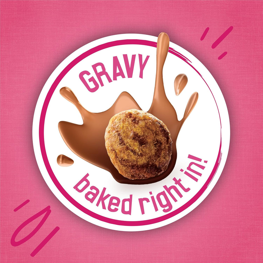 Purina Friskies Gravy Swirlers With Flavors of Chicken, Salmon and Gravy Dry Cat Food - 3.15 lb. Bag