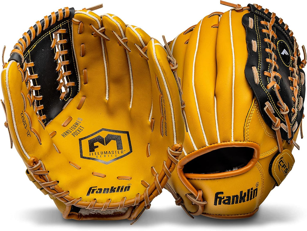 Franklin Sports Field Master Baseball + Softball Glove - Field Master Adult + Youth Baseball + Softball Mitt - Men's + Women's Gloves - Right Hand Throw