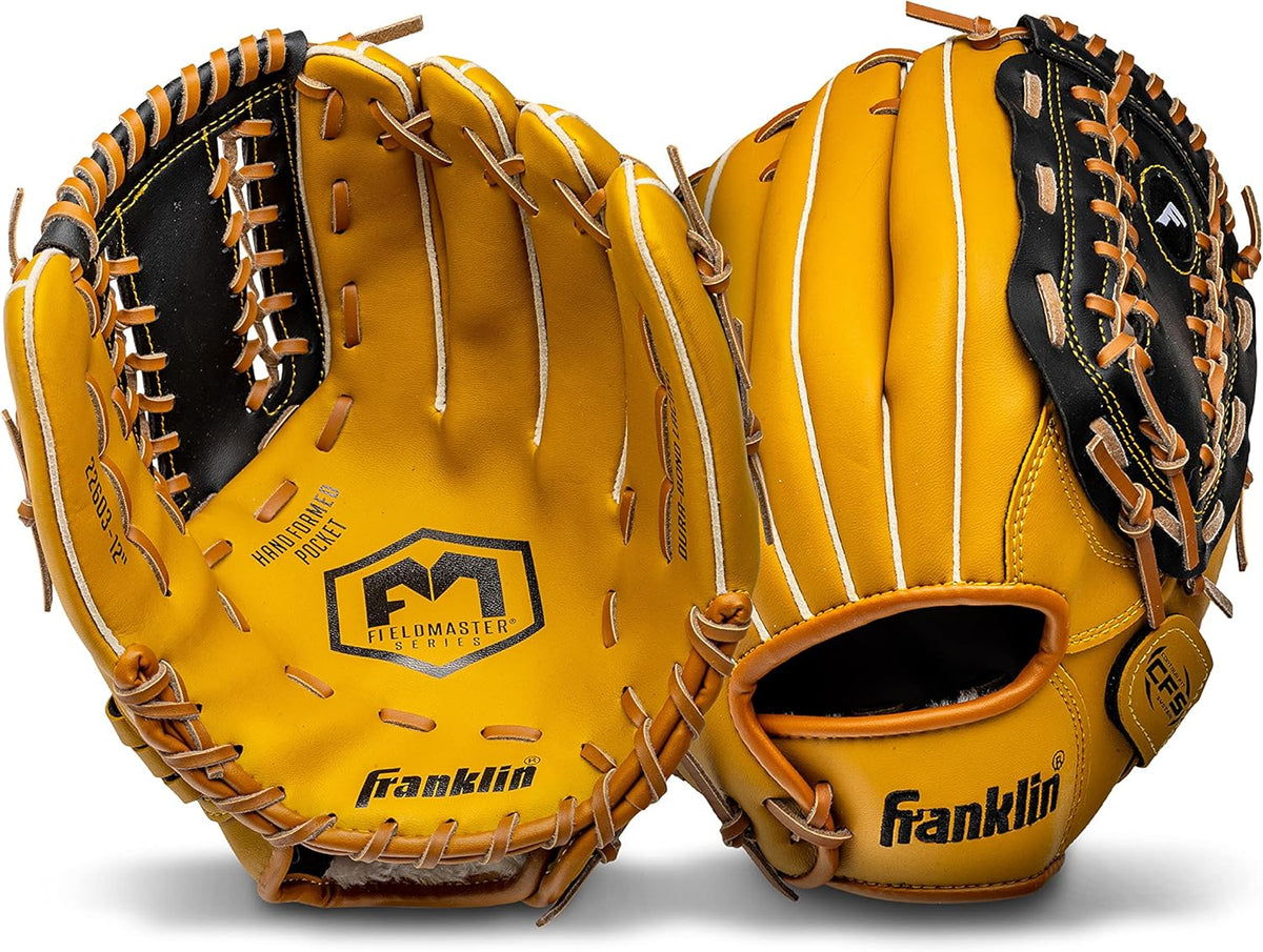 Franklin Sports Field Master Baseball + Softball Glove - Field Master Adult + Youth Baseball + Softball Mitt - Men's + Women's Gloves - Right Hand Throw